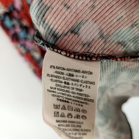 Free People Fit and Flare Dress Size XS Key to Your Heart Floral Mini Ribbed - Picture 9 of 15